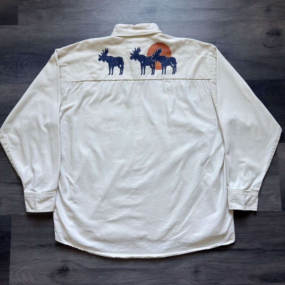 Vintage Coldwater Creek Southwestern Shirt Mens XL Moose Navajo Outdoors Thick